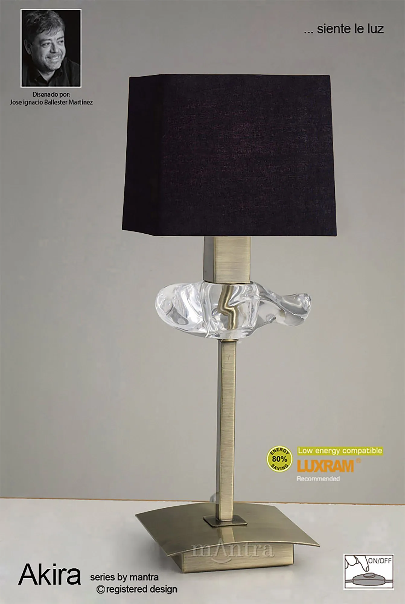 Akira Antique Brass-Black Table Lamps Mantra Shaded Table Lamps